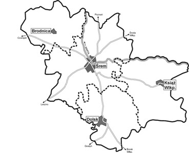 Mapa Powiat Śremski